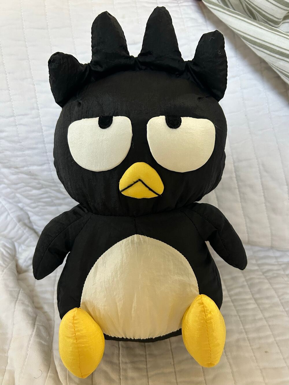Vintage 1998 Sanrio Bad Badtz-Maru Plush Doll Stuffed Toy Shiny Black Penguin